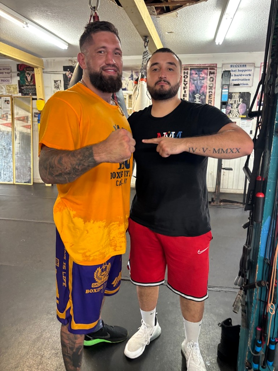 Mitt Man Manny with Senad Gashi in the boxing gym