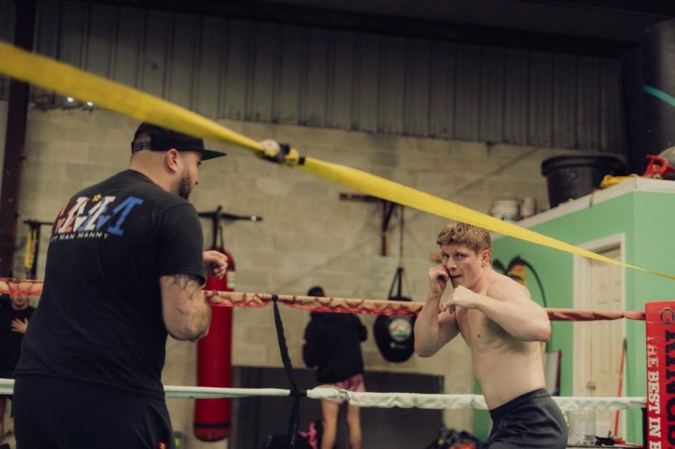 Slip rope drills in the boxing ring
